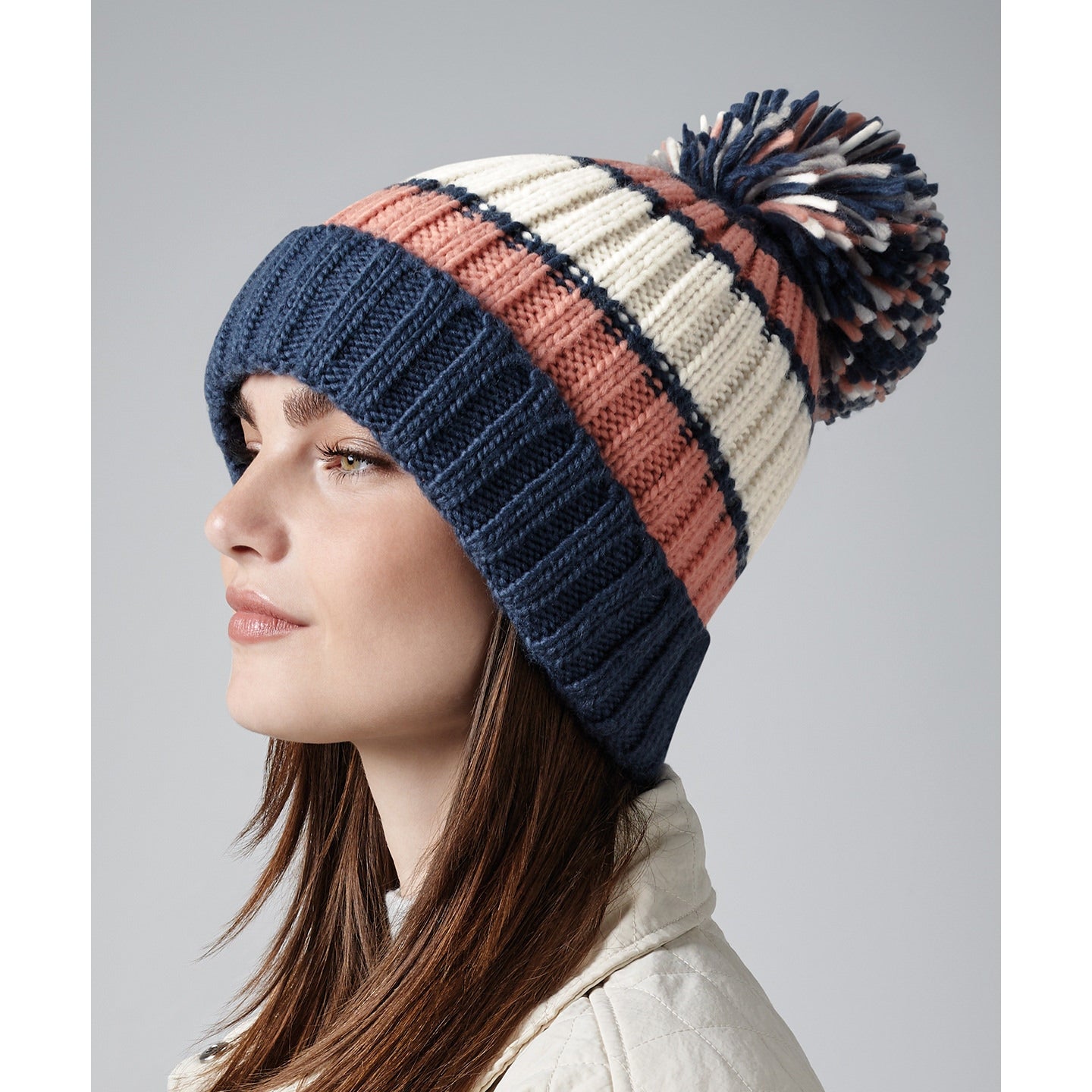 Beechfield Hygge Striped Beanie