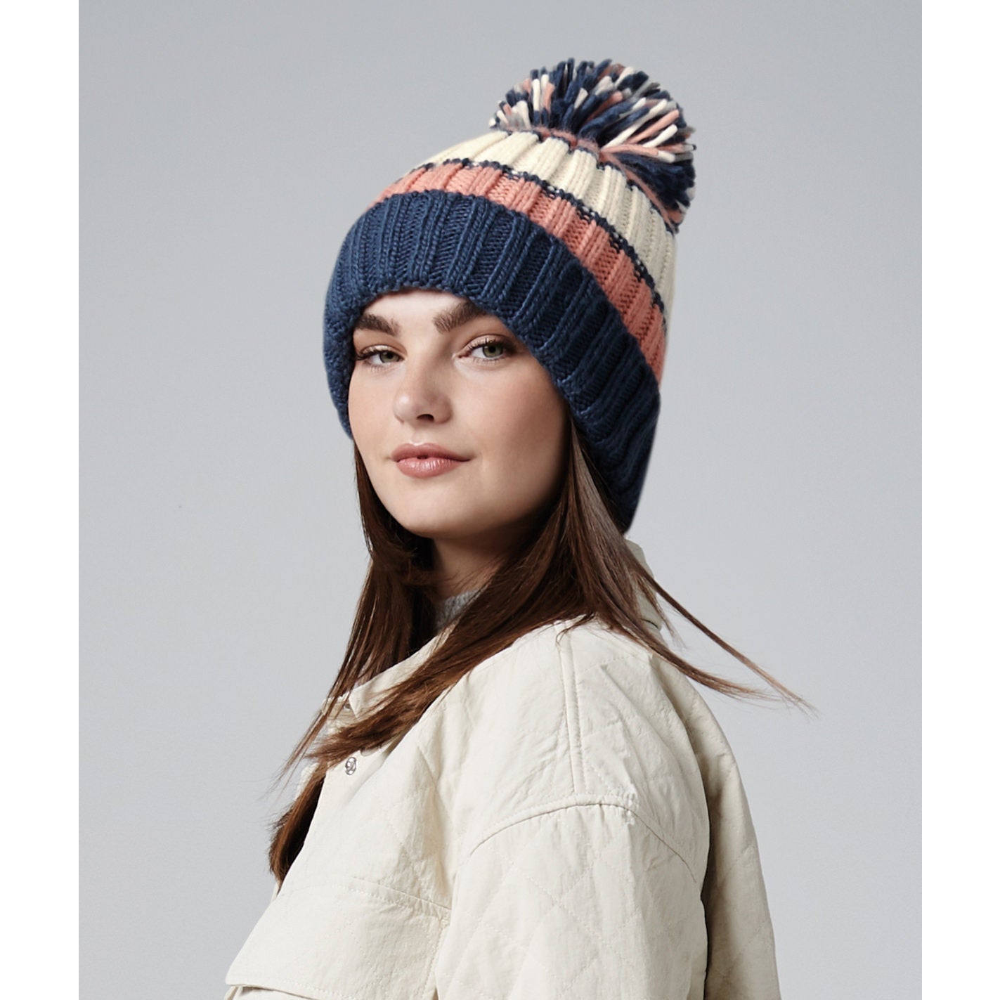 Beechfield Hygge Striped Beanie