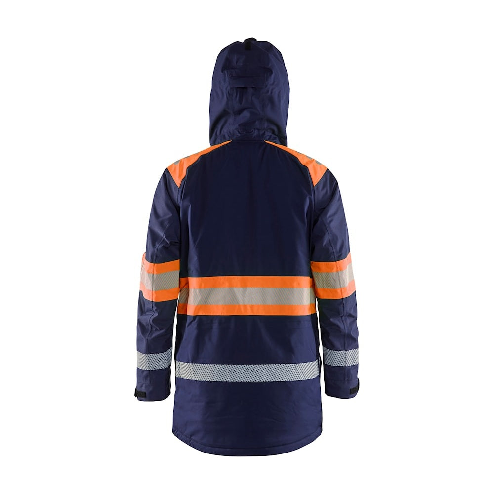 Blaklader Winter Parka Hi-Vis 4485 #colour_navy-blue-orange