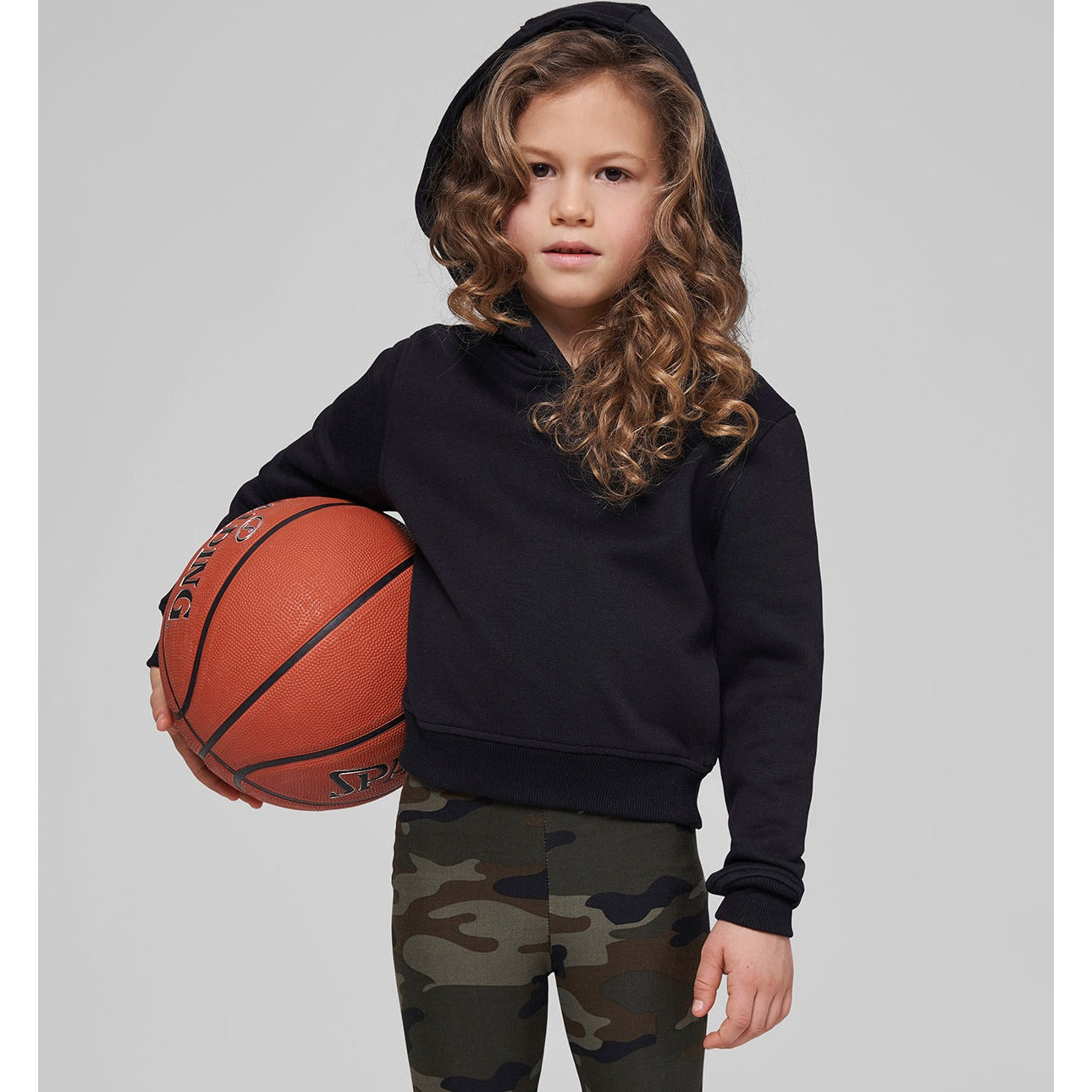 Build Your Brand Girls Cropped Sweat Hoodie