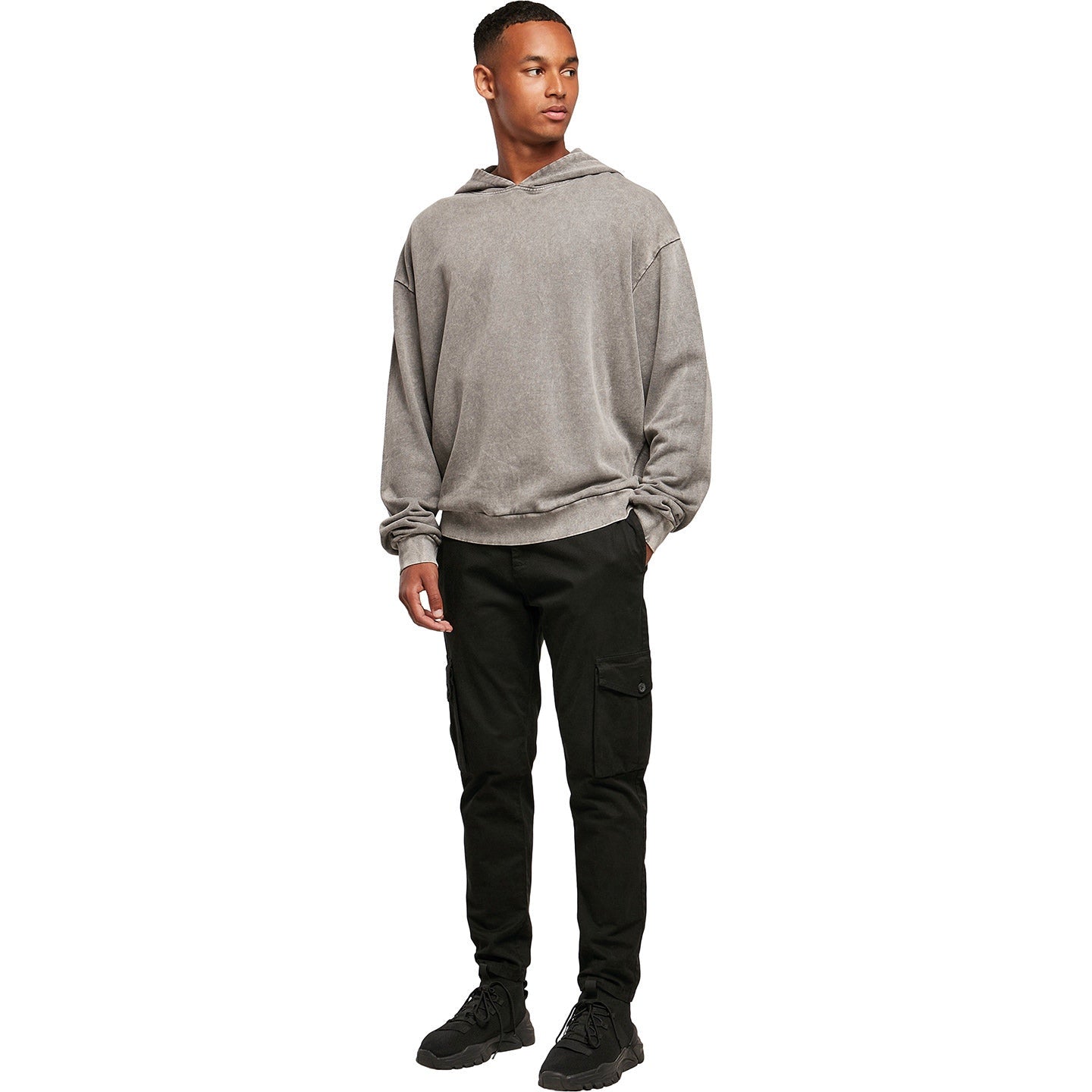 Build Your Brand Acid Washed Oversize Hoodie