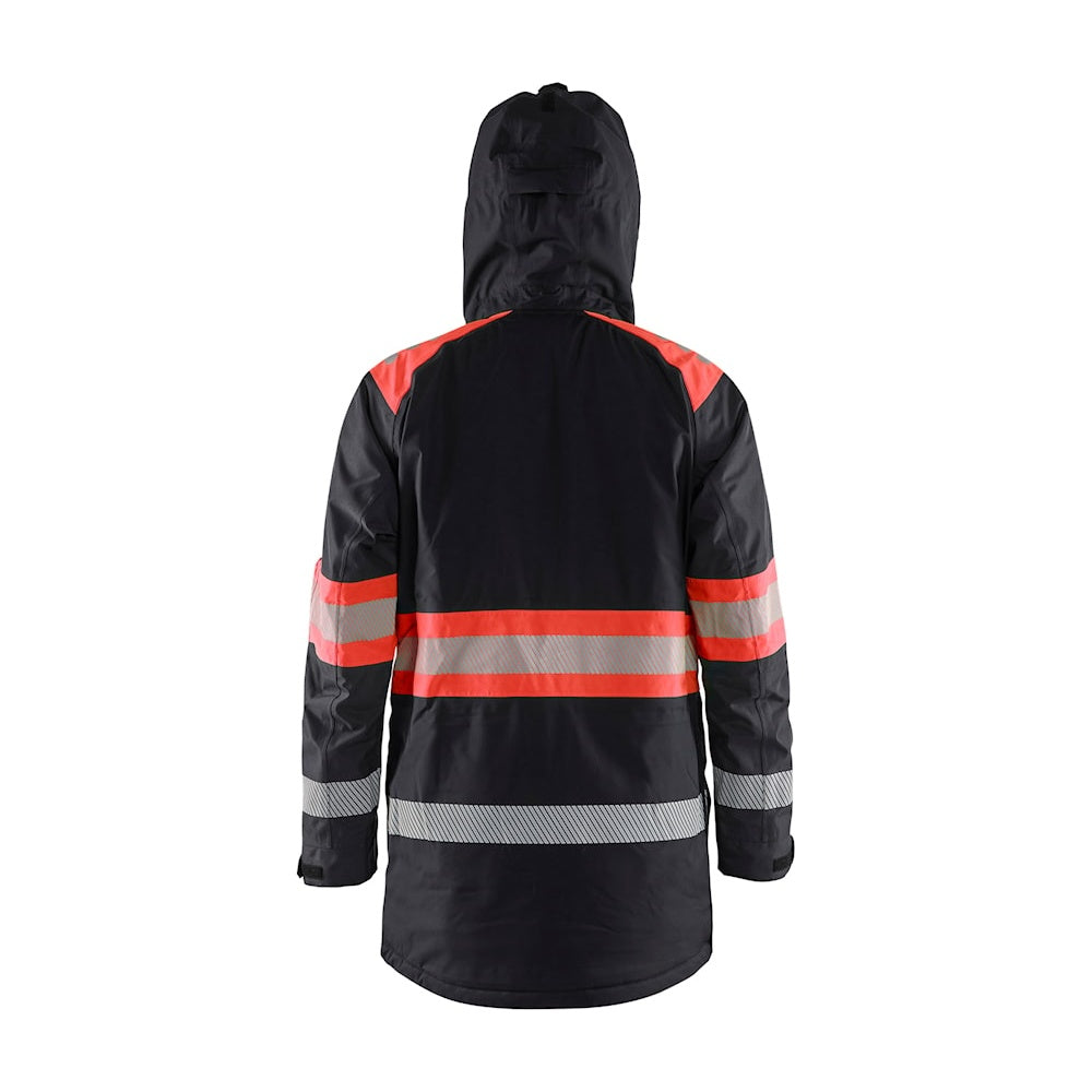 Blaklader Winter Parka Hi-Vis 4485 #colour_black-red-hi-vis