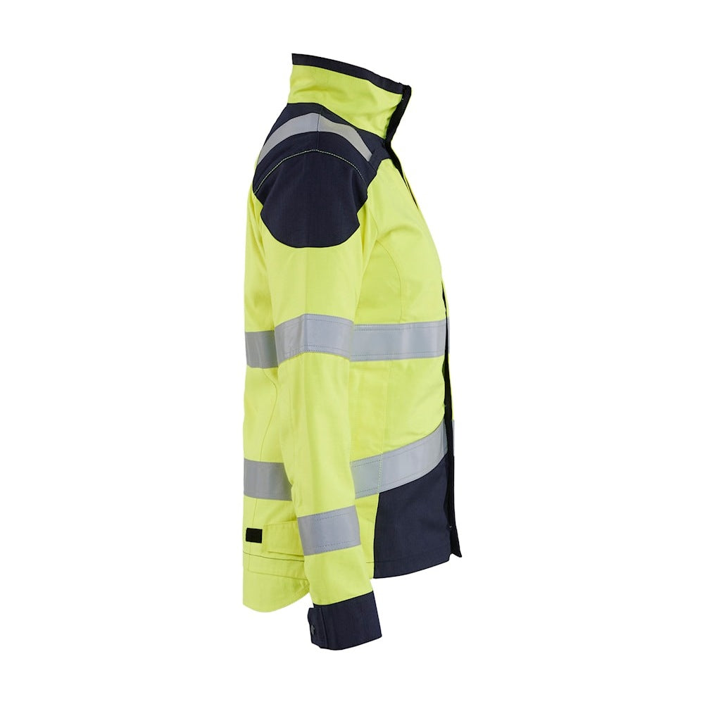 Blaklader Women's Multinorm Inherent Jacket 4969 #colour_hi-vis-yellow-navy-blue