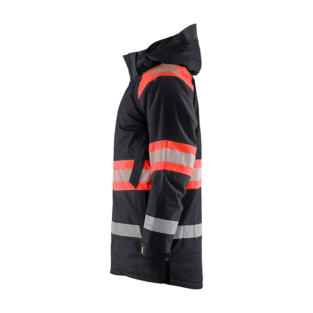 Blaklader Winter Parka Hi-Vis 4485 #colour_black-red-hi-vis
