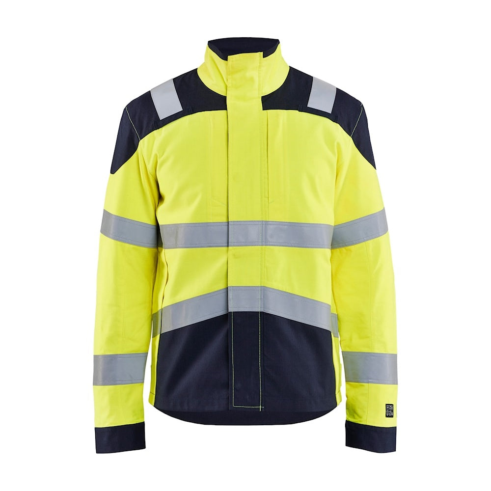 Blaklader Multinorm Inherent Jacket 4089 #colour_hi-vis-yellow-navy-blue