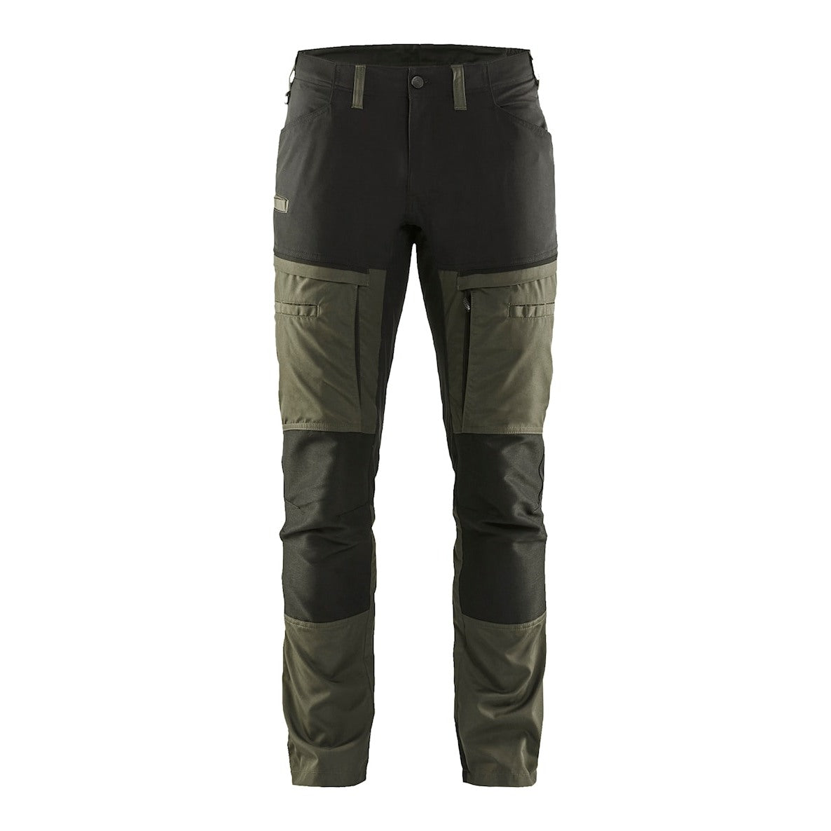 Blaklader Service Trousers with Stretch 1456 - Dark olive green/Black #colour_dark-olive-green-black