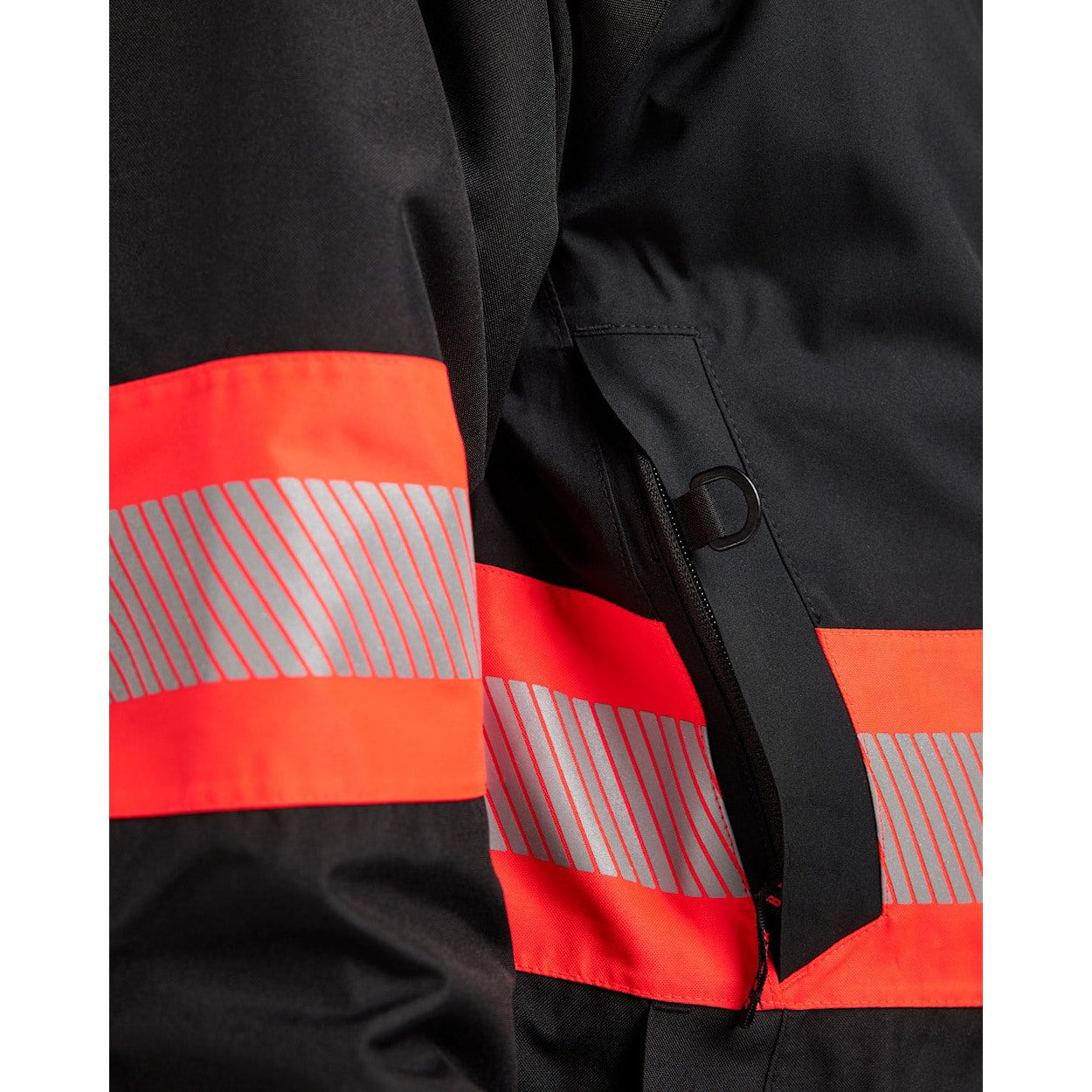 Blaklader Winter Parka Hi-Vis 4485 #colour_black-red-hi-vis