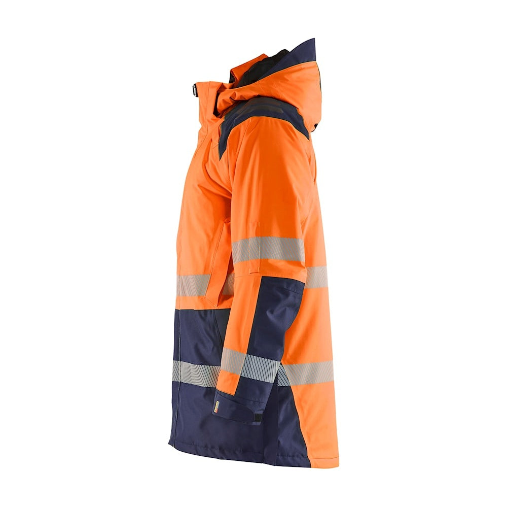 Blaklader Winter Parka Hi-Vis 4457 #colour_orange-navy-blue