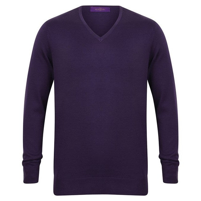 Henbury 12 Gauge V-Neck Jumper