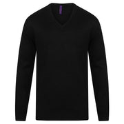 Henbury Cashmere Touch Acrylic V-Neck Jumper