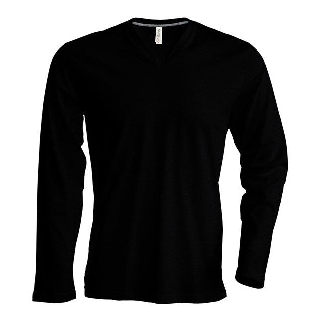 Kariban Men's Long-Sleeved V-Neck T-Shirt