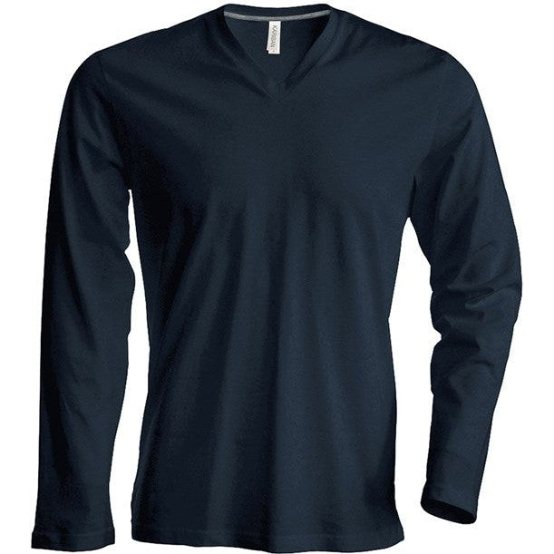 Kariban Men's Long-Sleeved V-Neck T-Shirt