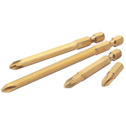 Draper Expert No.1 1/4" Hex. Cross Slot Titanium Nitride Coated Insert Bit 75mm Long x 2