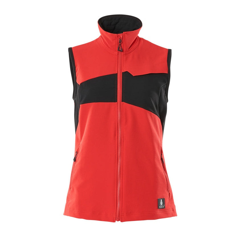 Mascot Accelerate Ladies Ultimate Stretch Light Gilet Jacket #colour_traffic-red-black