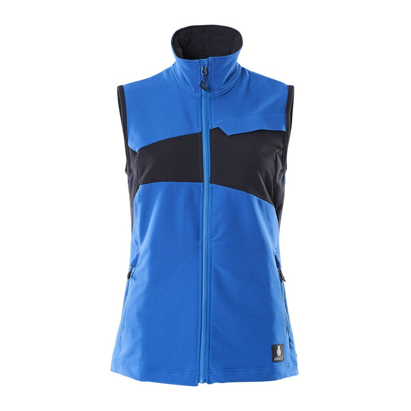 Mascot Accelerate Ladies Ultimate Stretch Light Gilet Jacket #colour_azure-blue-dark-navy