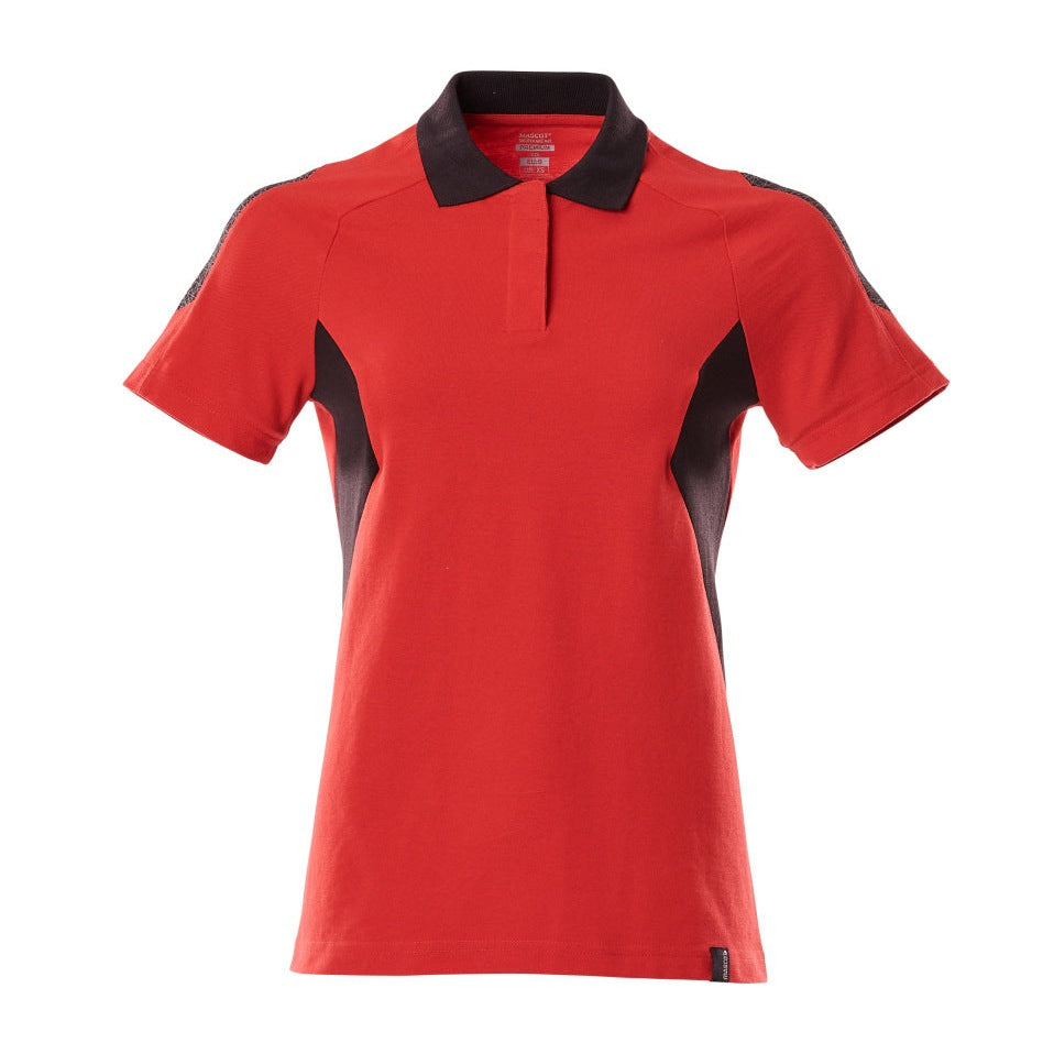Mascot Accelerate Ladies Fit Polo Shirt #colour_traffic-red-black