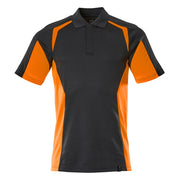 Mascot Accelerate Safe Modern Fit Polo Shirt #colour_dark-navy-hi-vis-orange