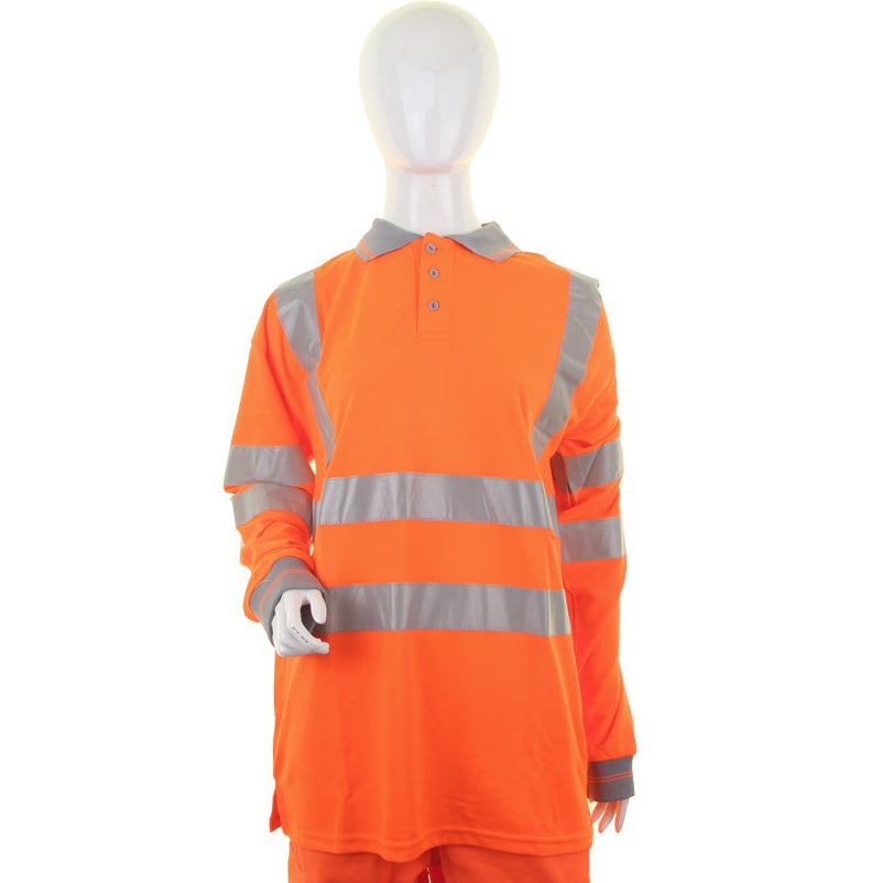 Beeswift Ladies Hi-Viz L/S Polo Orange