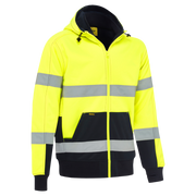 Bisley Taped Hi-Vis Zip Fleece Hoodie with Sherpa Lining