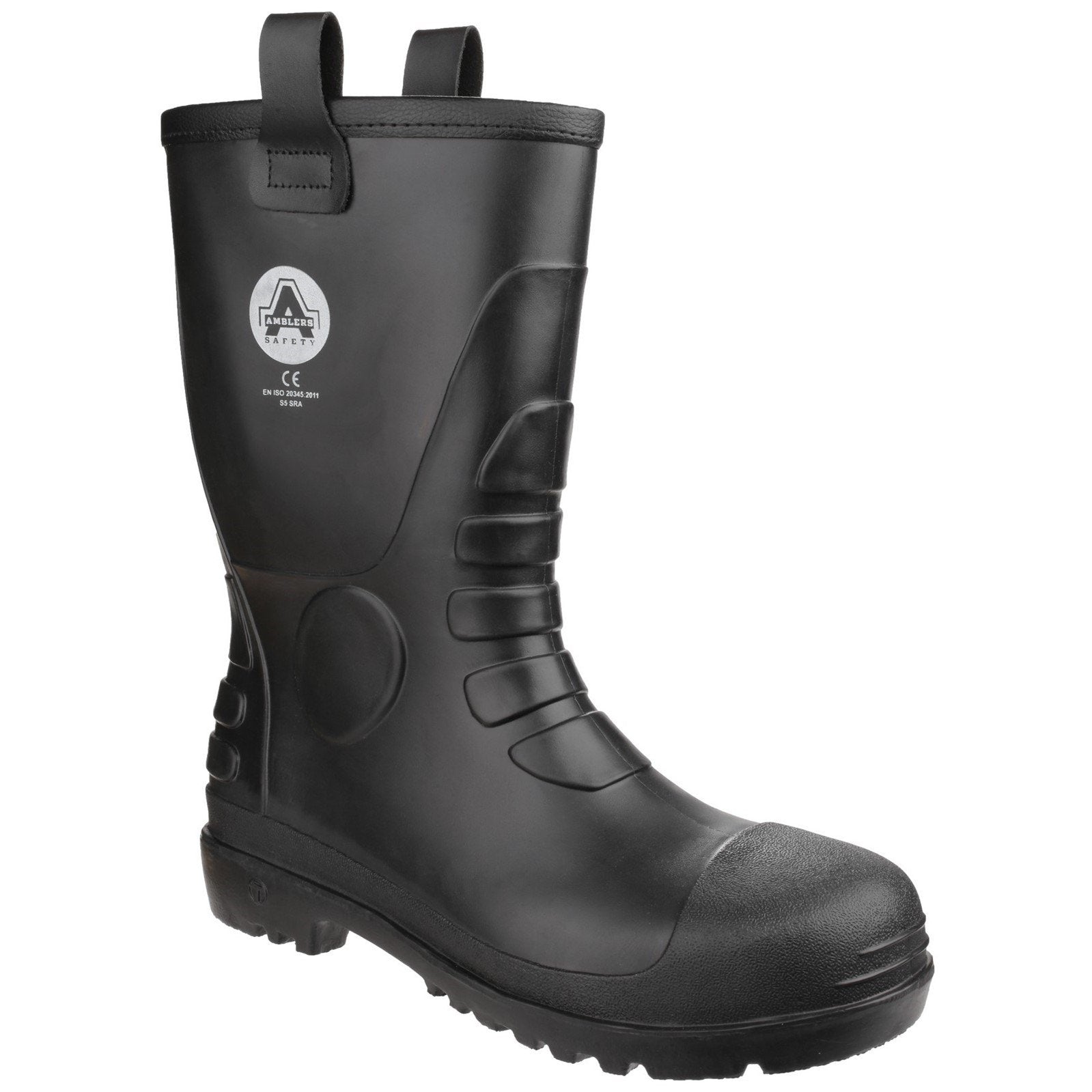 Amblers Safety Waterproof PVC Black Pull On Safety Rigger Boot