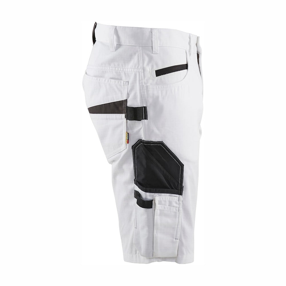 Blaklader Painter's Shorts with Stretch 1094 #colour_white-dark-grey
