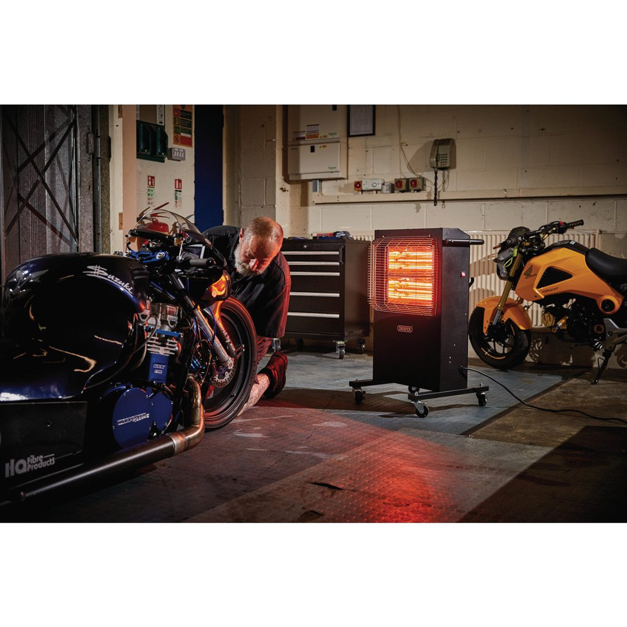 Draper Tools 230V Infrared Cabinet Heater, 2.8Kw, 9553 Btu