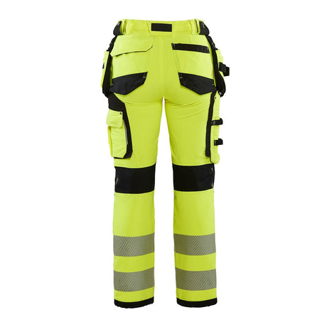 Blaklader Women's 4-Way-Stretch Hi-Vis Trousers 7197 #colour_hi-vis-yellow-black