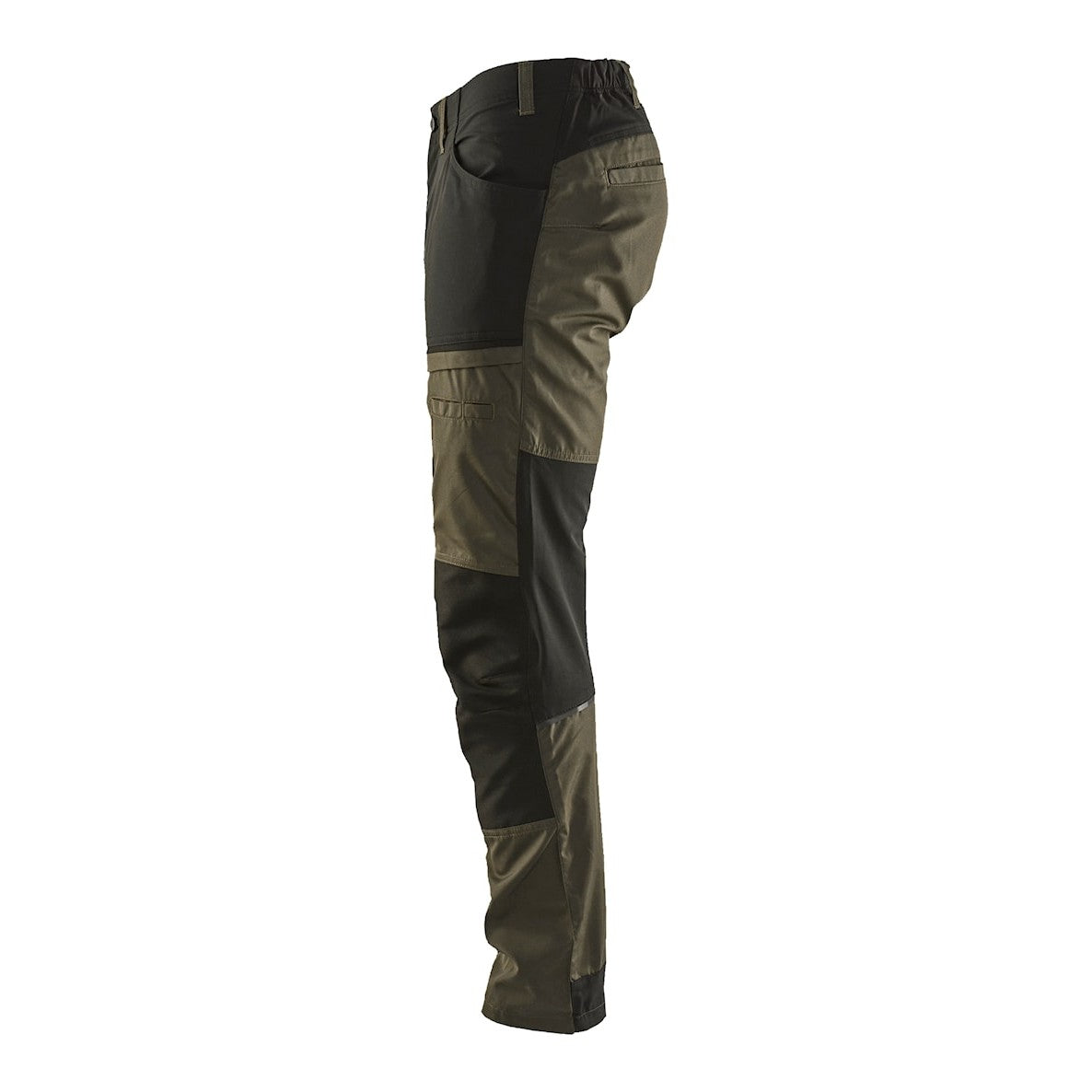 Blaklader Service Trousers with Stretch 1456 - Dark olive green/Black #colour_dark-olive-green-black
