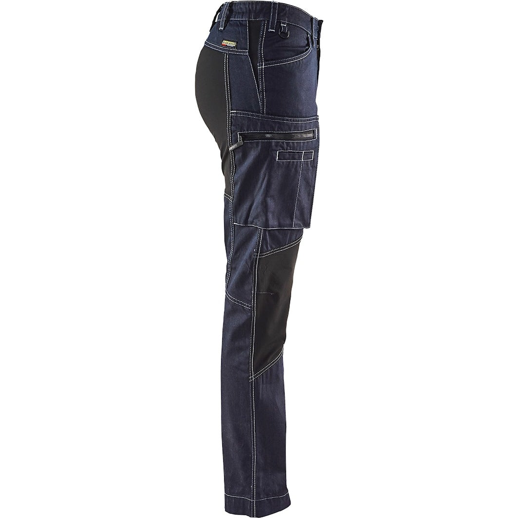 Blaklader Women's Service Trousers Stretch 71591142 #colour_navy-blue-black