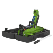 Sealey Trolley Jack 2 Tonne Hi-Vis Short Chassis with Storage Case