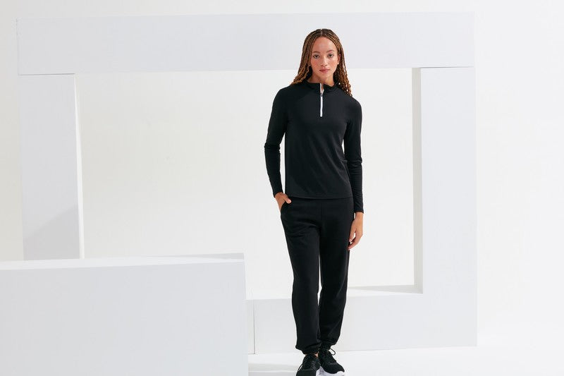 Women's TriDri® Recycled Long Sleeve Brushed Back ¼ Zip Top