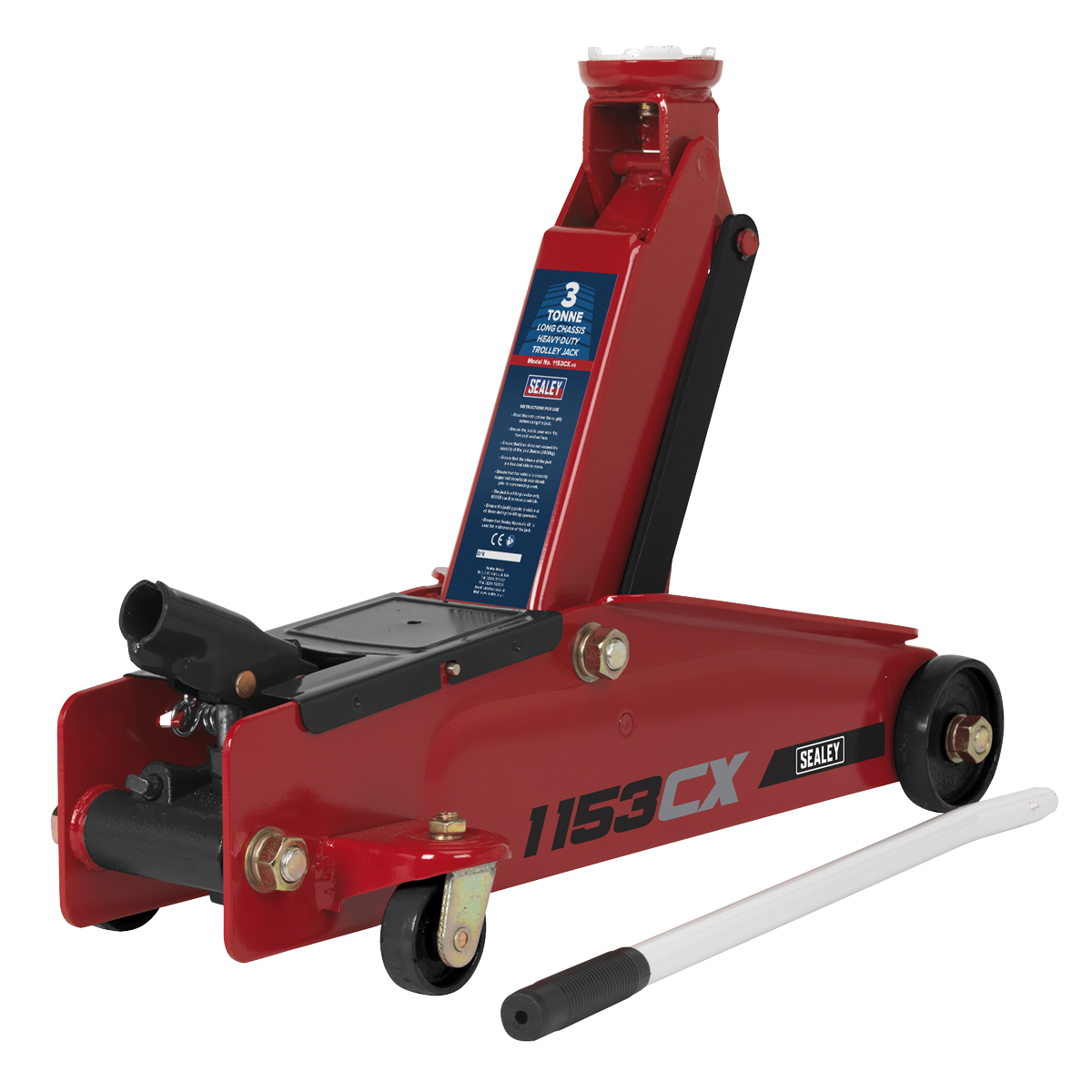Sealey Trolley Jack 3 Tonne Long Reach Heavy-Duty