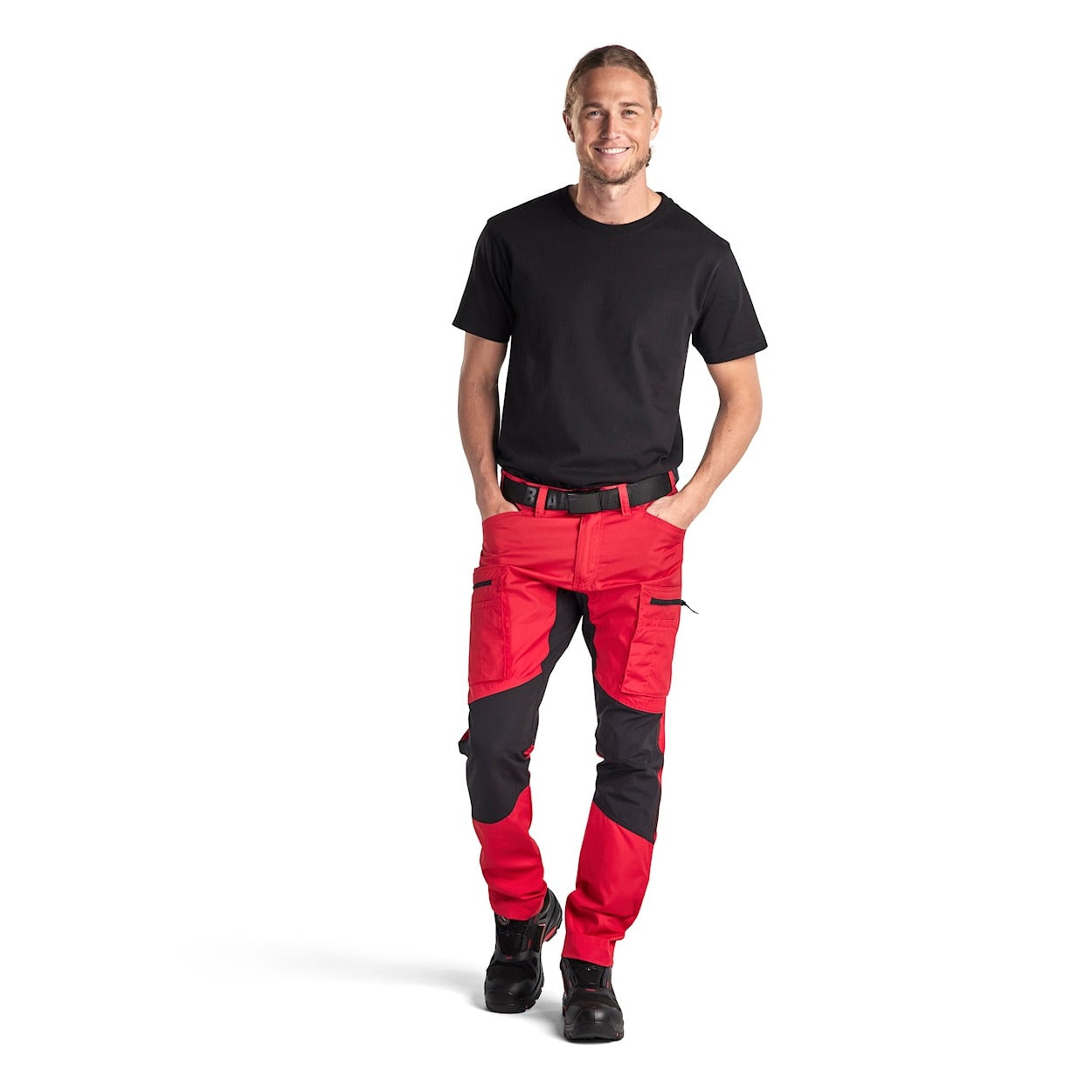 Blaklader Service Trousers with Stretch 14591845 #colour_red-black