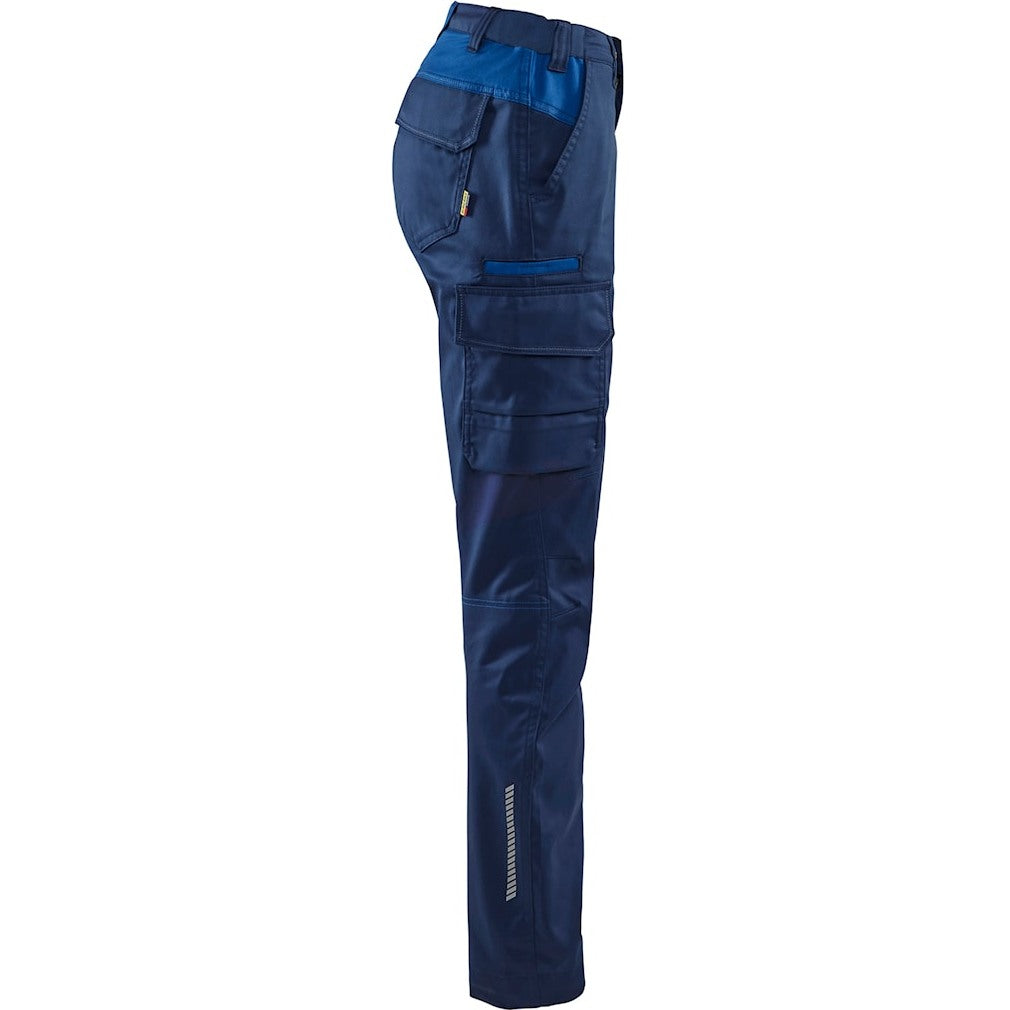 Blaklader Women's Industry Trousers Stretch 7144 #colour_navy-blue-cornflower-blue