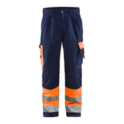 Blaklader Hi-Vis Trousers 1584 - Hi-Vis Orange/Navy Blue