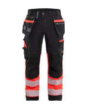 Blaklader Hi-Vis trousers with stretch 1794 - Black/Red