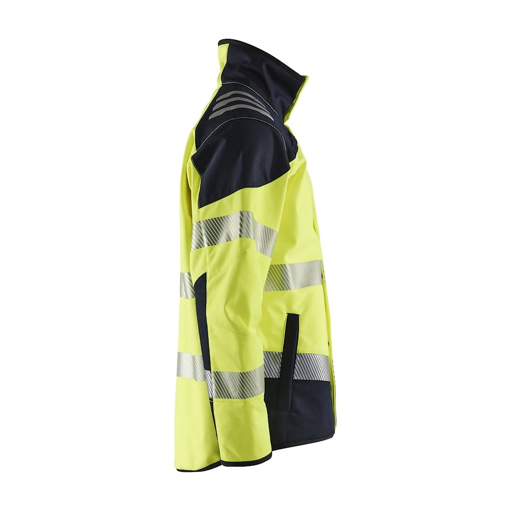 Blaklader Multinorm Softshell Jacket 4948 #colour_hi-vis-yellow-navy-blue