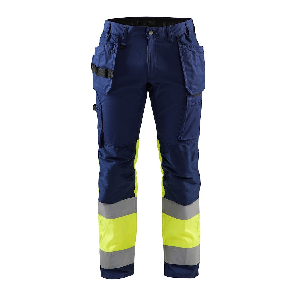 Blaklader Hi-Vis Trousers with Stretch 1558 - Navy Blue/Hi-Vis Yellow