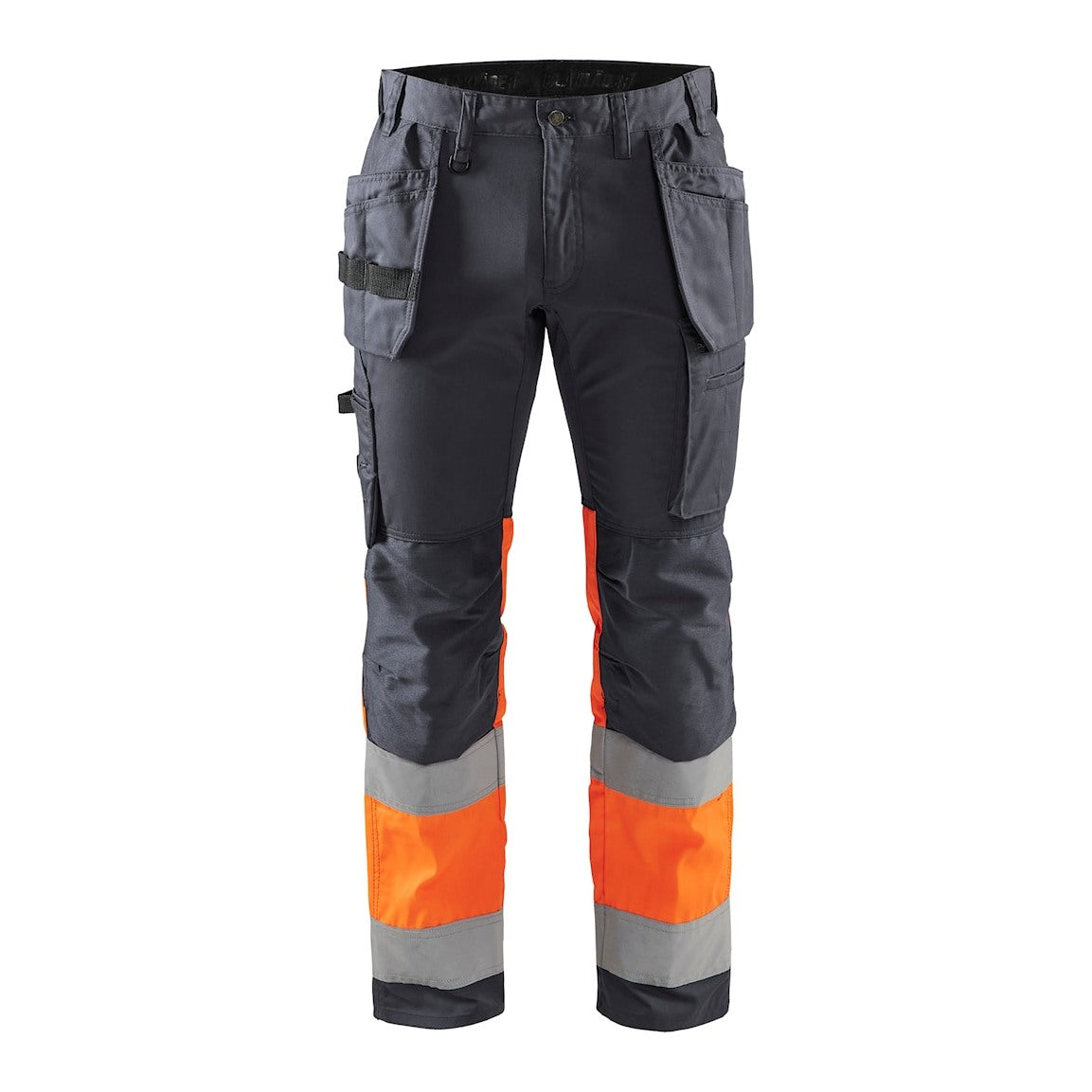 Blaklader Hi-Vis Trousers with Stretch 1558 - Mid Grey/Hi-Vis Orange