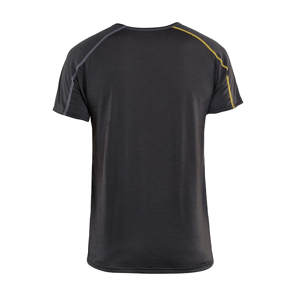 Blaklader Underwear T-Shirt Xlight, 100% Merino 4798 #colour_dark-grey-yellow