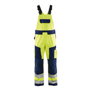 Blaklader Hi-Vis Bib Trousers 2660 - Hi-Vis Yellow/Navy Blue