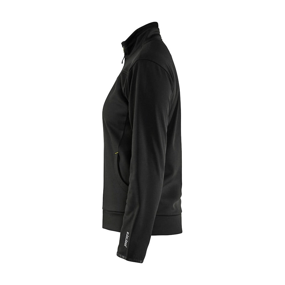 Blaklader Women's Sweatshirt with Full Zip 3394 #colour_black-hi-vis-yellow