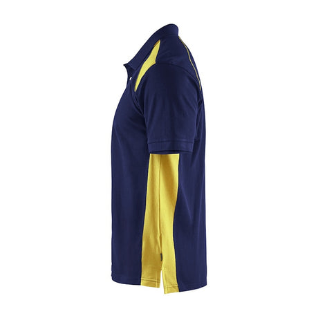 Blaklader Polo Shirt 3324 #colour_navy-blue-hi-vis-yellow