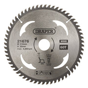 Draper Tools TCT Circular Saw Blade For Wood, 210 x 30mm, 60T