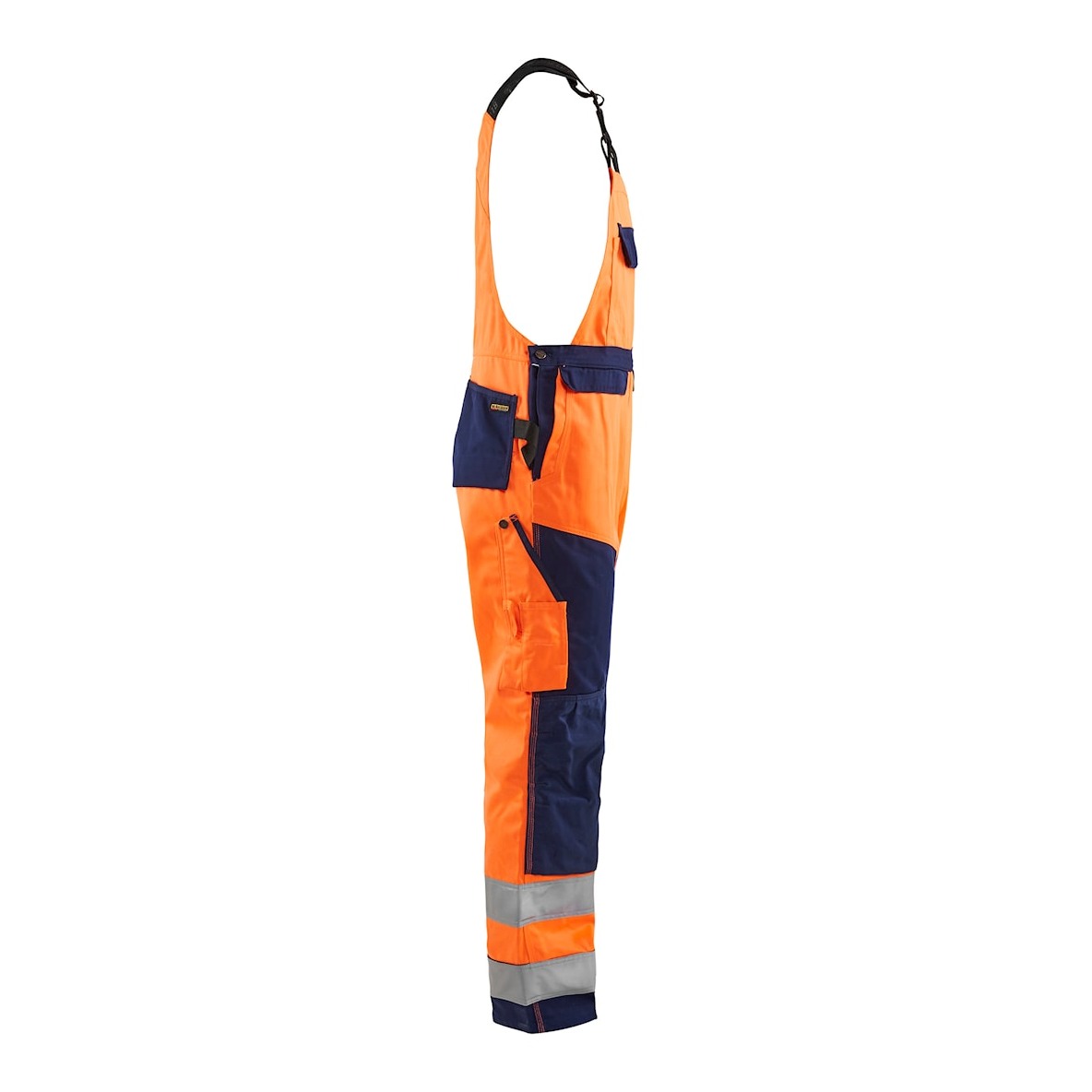 Blaklader Hi-Vis Bib Trousers 2660 - Orange/Navy Blue