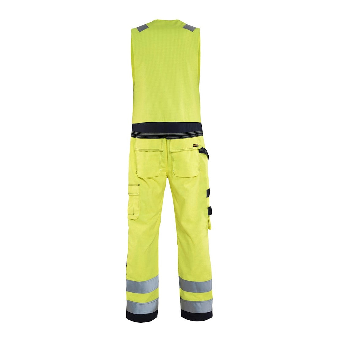 Blaklader Multinorm Sleeveless Overall 2678 #colour_hi-vis-yellow-navy-blue