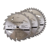 Silverline TCT Circular Saw Blades 20, 24, 40T 3Pk