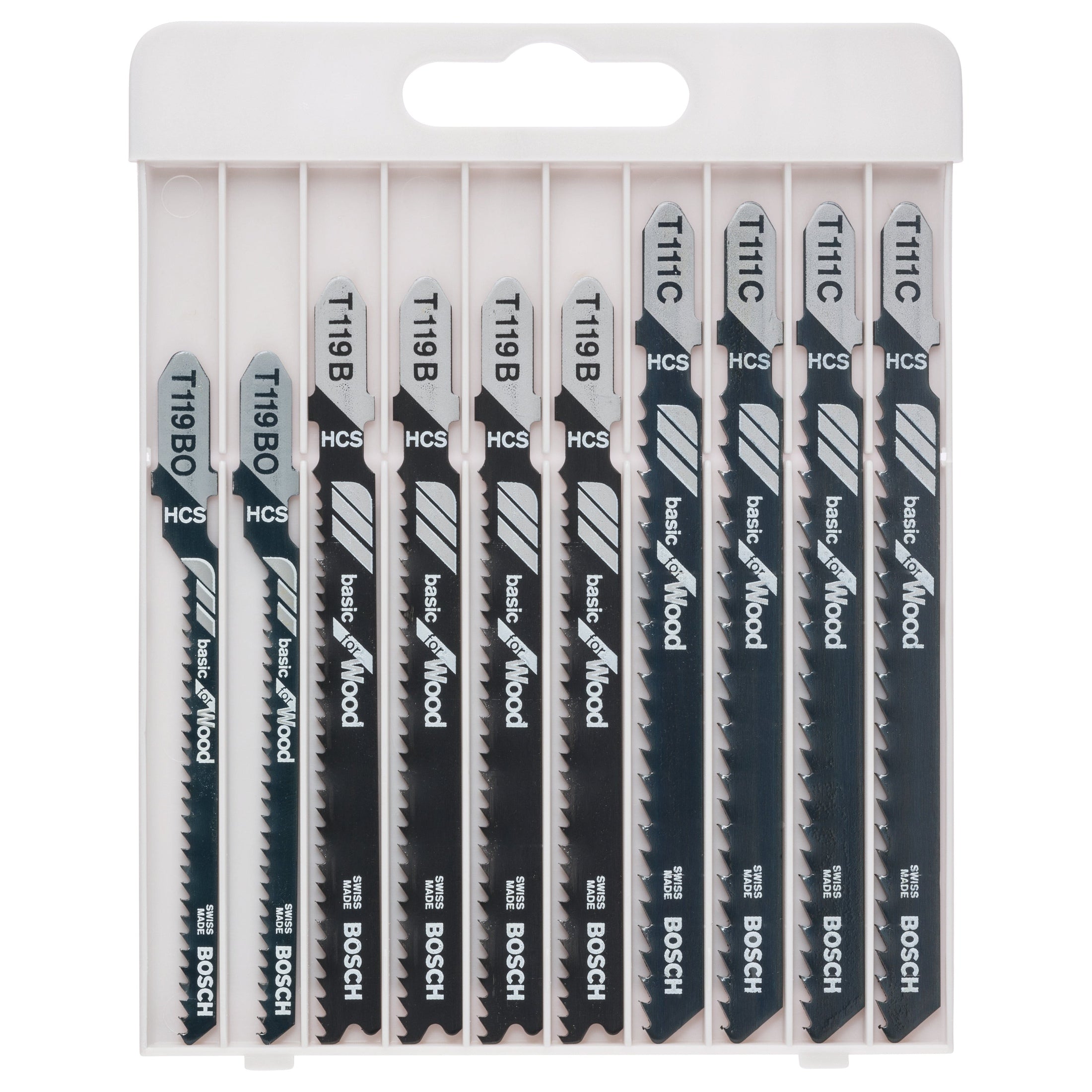 Bosch Professional 10-Piece Jigsaw Blade Set for Wood - T 119 BO (2x), T 119 B (4x), T 111 C (4x)