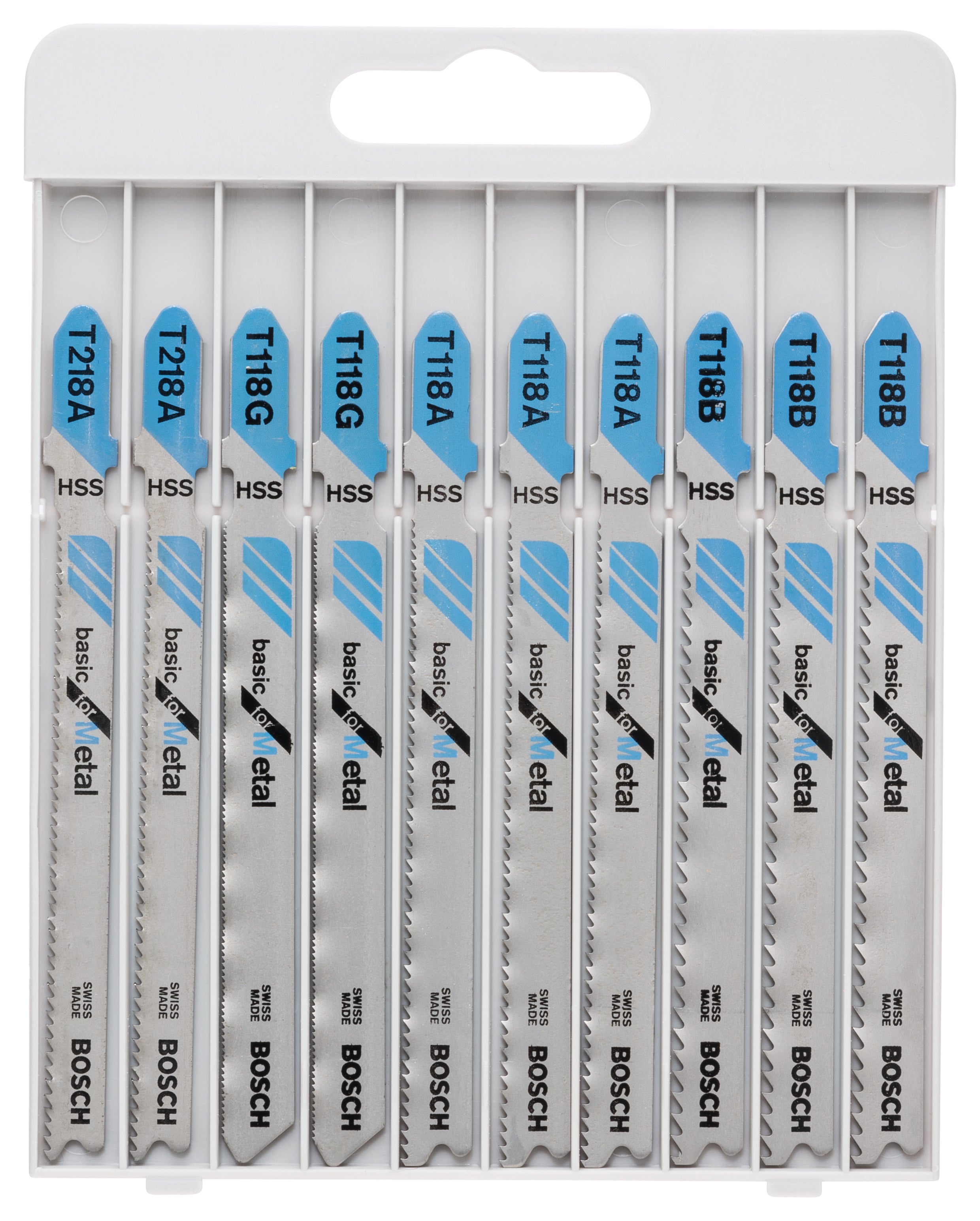 Bosch Professional 10-Piece Jigsaw Blade Set for Metal - T218A (2x), T118G (2x), T118A (3x), T118B (3x)