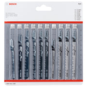 Bosch Professional 10pc Jigsaw Blade Set for Woodworking